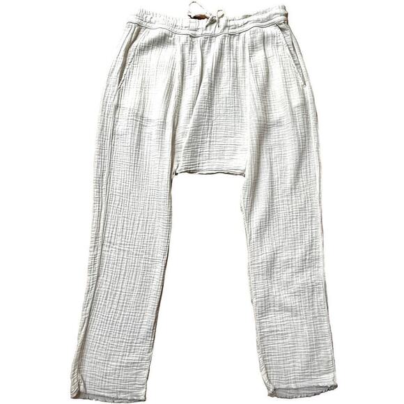 NSF Cotton Muslin Drop Crotch Straight Leg Shailey Pants White Womens XL NWT - Picture 2 of 11